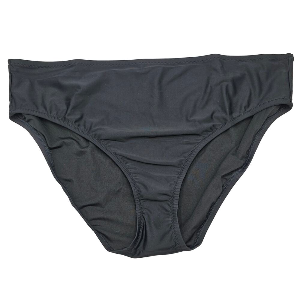 J. Crew Womans size 2X Full Coverage Bikini Swimsuit Bottoms Black Mid-Rise NEW